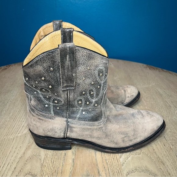 Miz Mooz Cozumel Leather Studded Western Ankle Slouchy Cowboy Boots Women’s 10 - Picture 2 of 9